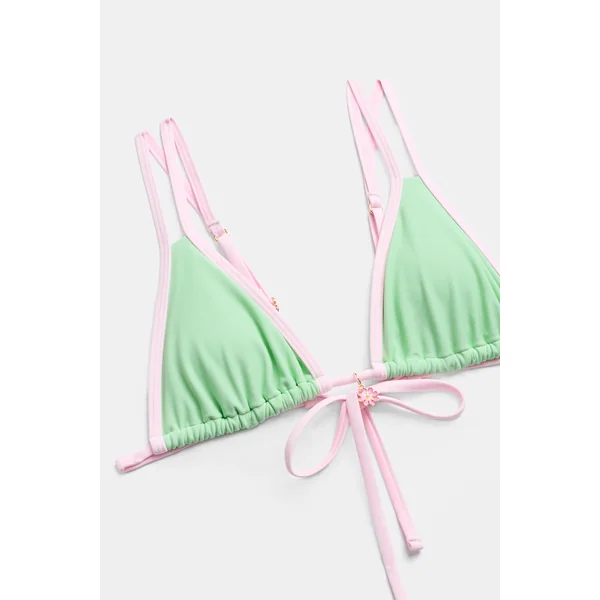 Bikini vert triangle ajustable
