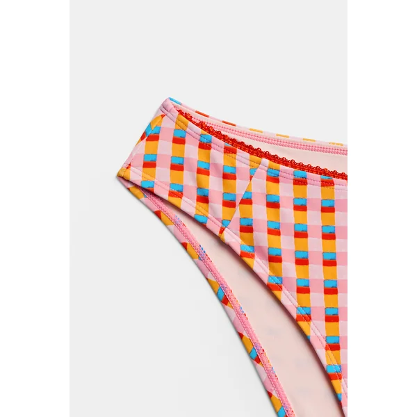 Bikini à carreaux bretelles ajustables