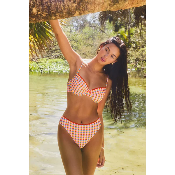 Bikini à carreaux bretelles ajustables