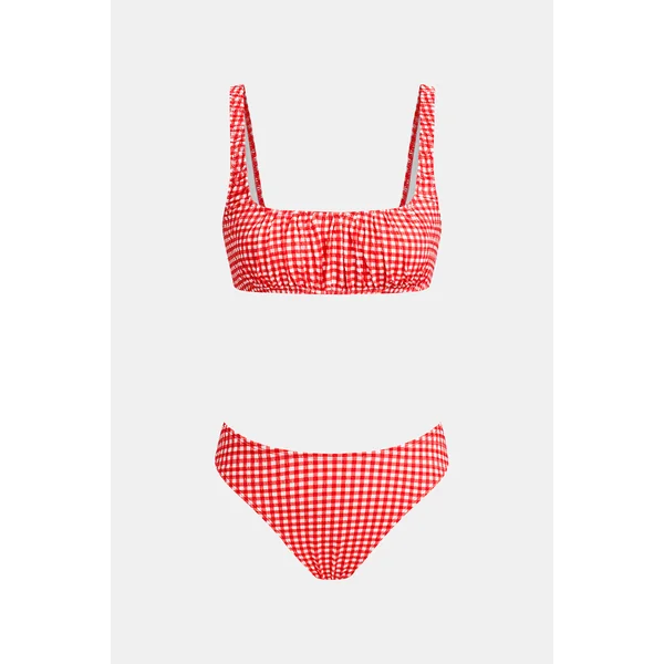 Bikini à carreaux larges bretelles