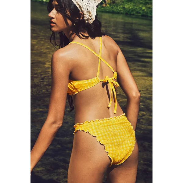 Bikini à carreaux taille moyenne