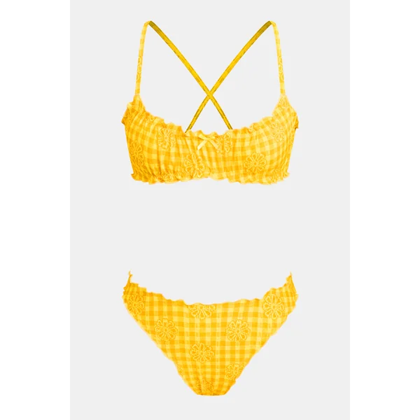 Bikini à carreaux taille moyenne