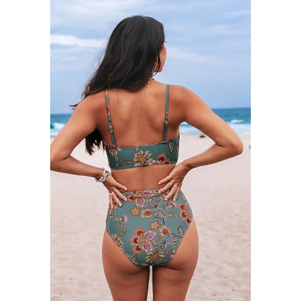 Bikini à emballage et bas taille haute