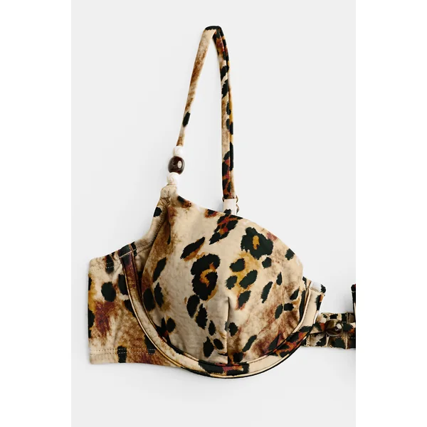 Bikini à imprimé animal armature bretelles ajustables
