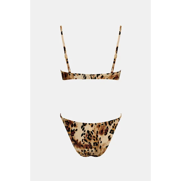 Bikini à imprimé animal armature bretelles ajustables