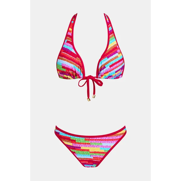 Bikini à rayures bas ultra échancré