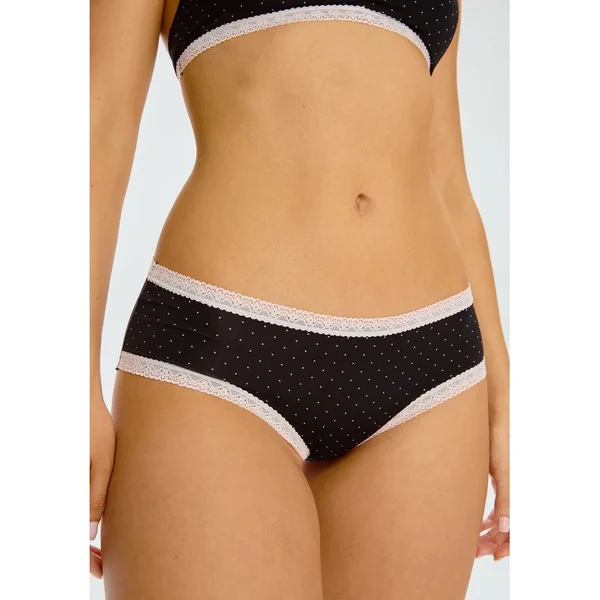 Blush - Culotte Shorty en microfibre avec bodure en dentelle Petit Pois Small