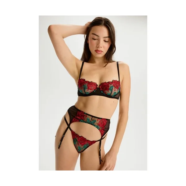 Blush - Porte-jarretelle en dentelle Noir S/M Carmen