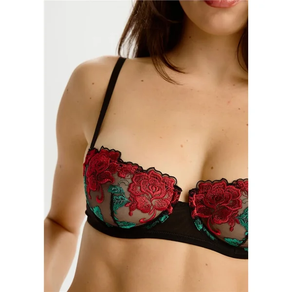Blush - Soutien-Gorge Balconnet avec armature en dentelle 34 (75) C Noir Carmen