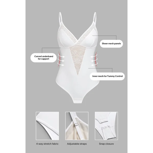 Body gainant blanc bretelles ajustables