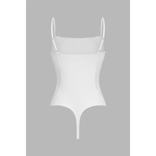 Body gainant blanc look corset