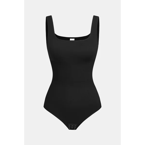 Body gainant noir larges bretelles maintien abdominal