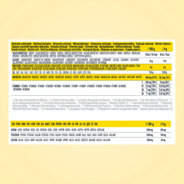Boisson sport électrolytes sans sucre tablettes effervescentes citron 40x4gr