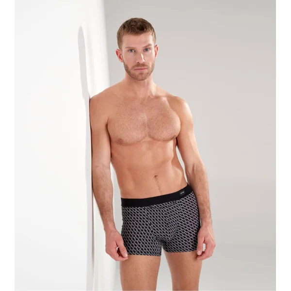 Boxer avec ouverture avant Waldorf imprimé gris