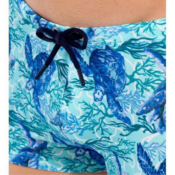 Boxer de bain imprimé tortues Tartane Bleu