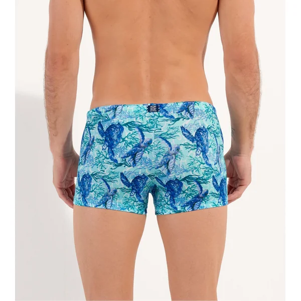 Boxer de bain imprimé tortues Tartane Bleu
