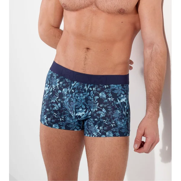 Boxer homme ceinture sans coutures confortable Compiegne imprimé floral bleu