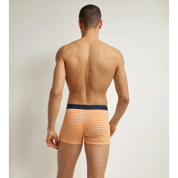 Boxer homme en coton stretch Orange à rayures Dim Fancy