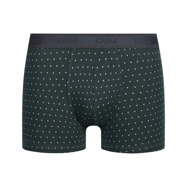 Boxer homme en coton stretch Vert à pois Dim Fancy