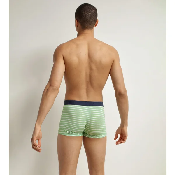 Boxer homme en coton stretch Vert à rayures Dim Fancy
