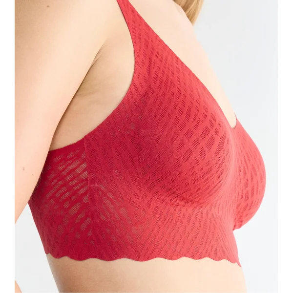 Bralette rouge en dentelle extensible Zero Feel Bliss Shangai Red