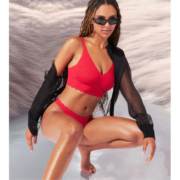Bralette rouge en dentelle extensible Zero Feel Bliss Shangai Red
