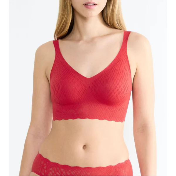 Bralette rouge en dentelle extensible Zero Feel Bliss Shangai Red