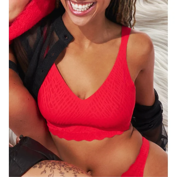 Bralette rouge en dentelle extensible Zero Feel Bliss Shangai Red