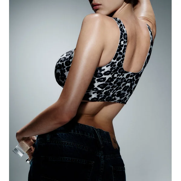 Brassière imprimé Léopard Gris Softstretch