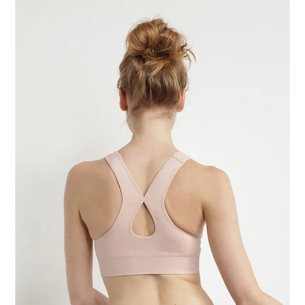 Brassière sans coutures rose amande chiné Dim Sport