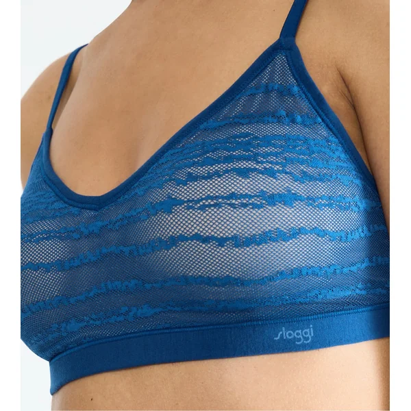 Brassière à coques en dentelle Free Evolve Sloggi Bleu Saphir