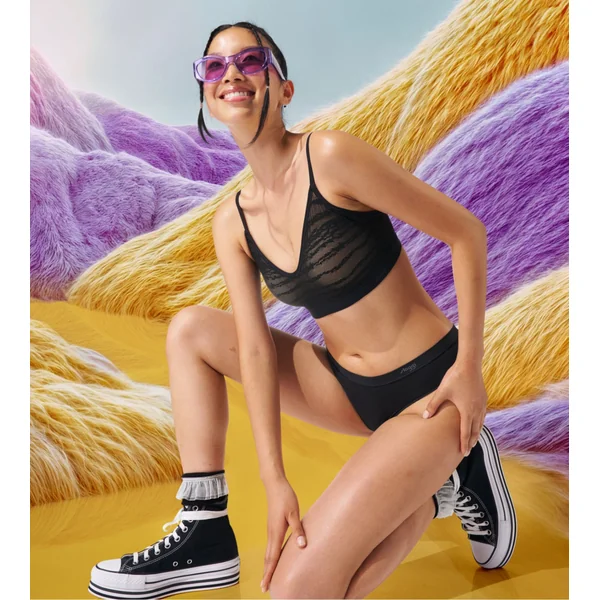 Brassière à coques en dentelle Free Evolve Sloggi Noir