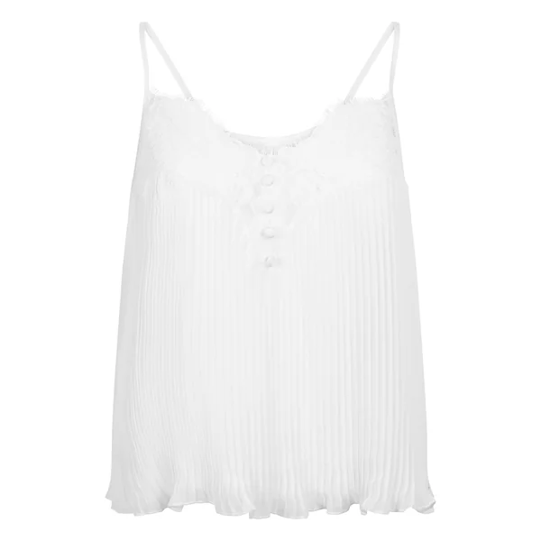 Cami en dentelle Plisse - Blanc