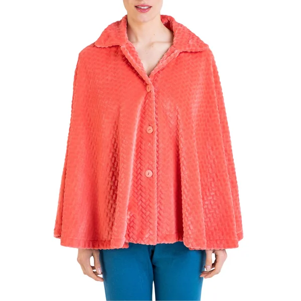 Cape d'intérieur boutonnée Velours Orange
