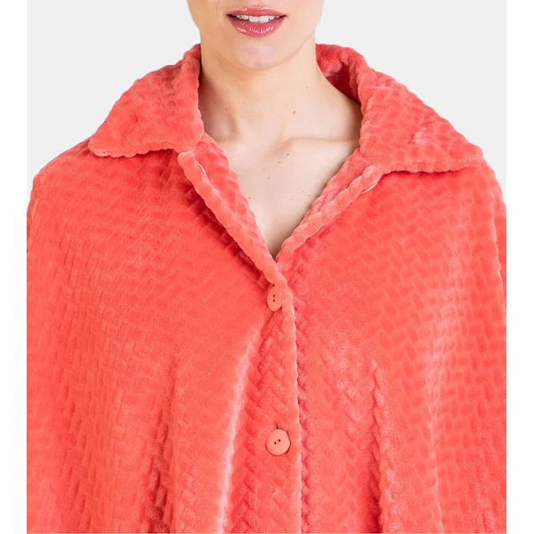 Cape d'intérieur boutonnée Velours Orange