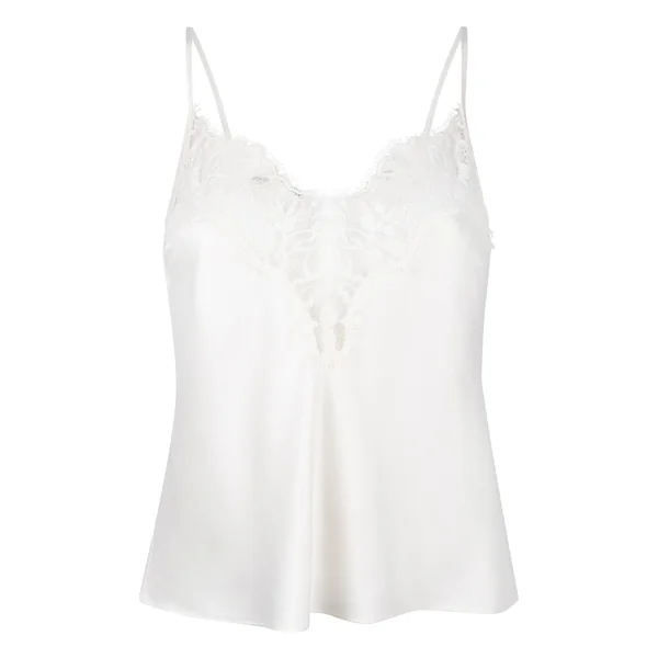 Caraco Valerie en Satin et Dentelle - Blanc