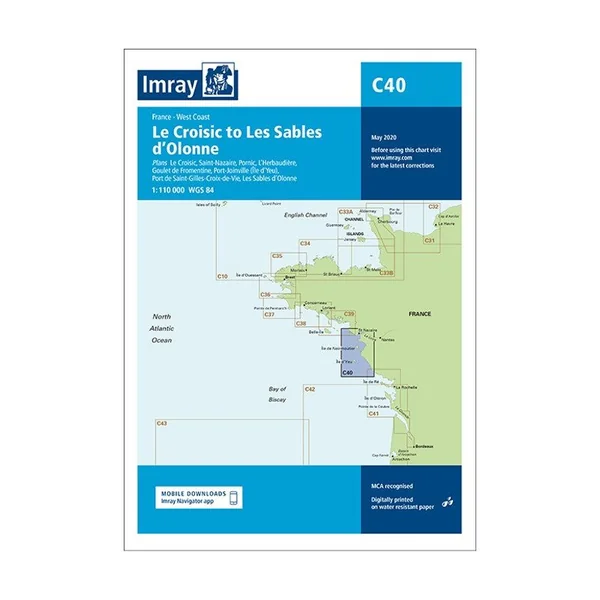 Carte Imray C40 du Croisic aux Sables d'Olonne