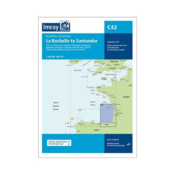 Carte Imray C42 de La Rochelle à Santander