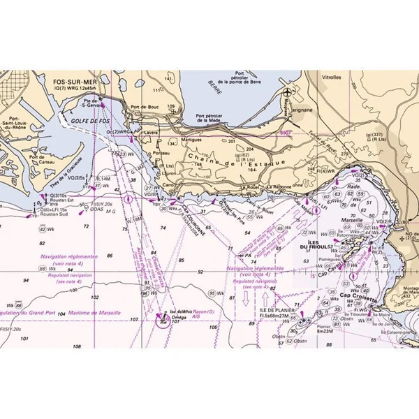 Carte marine 6767 de Fos sur Mer à Marseille