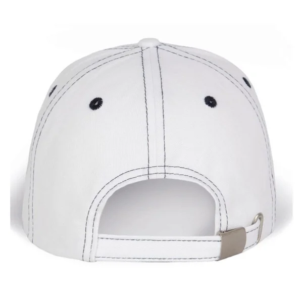 Casquette Fashion 100% coton Blanc/Surpiqûres Navy