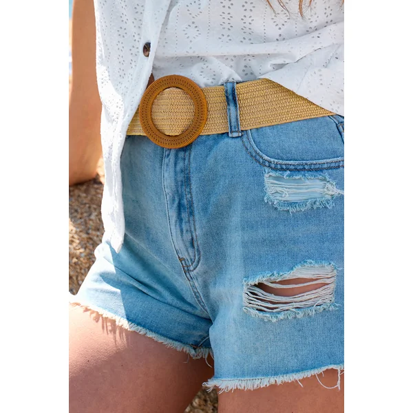 Ceinture large en paille