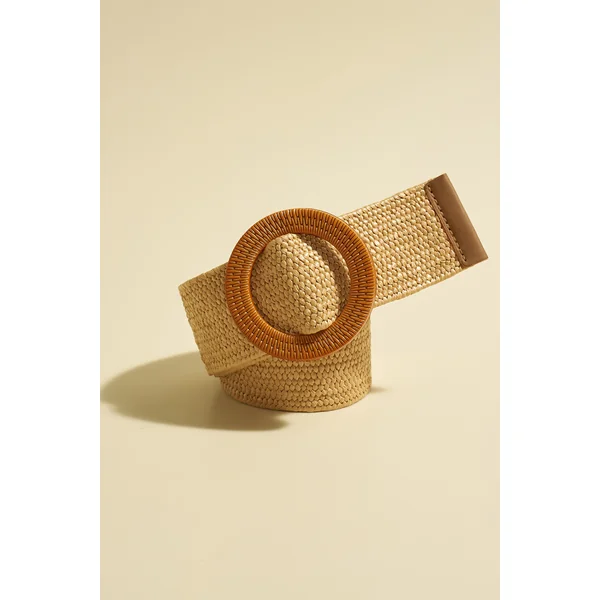 Ceinture large en paille