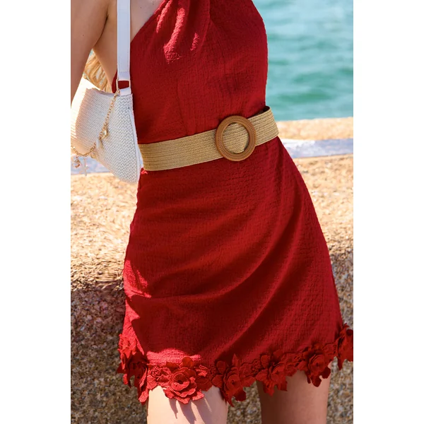 Ceinture large en paille