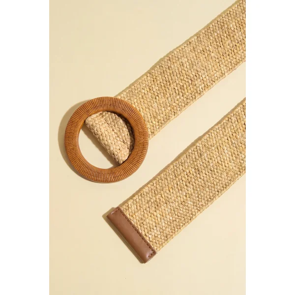 Ceinture large en paille