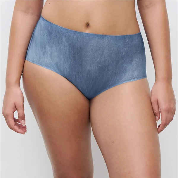 Chantelle - Culotte taille haute sans couture Bleu Denim O/S Soft Strech