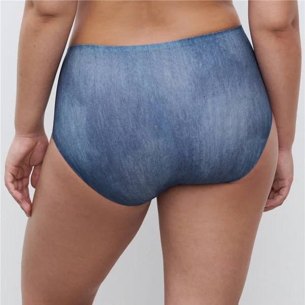 Chantelle - Culotte taille haute sans couture Bleu Denim O/S Soft Strech
