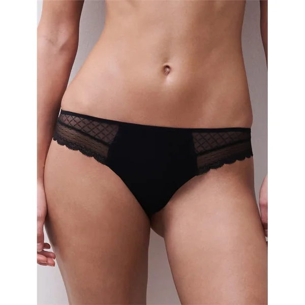 Chantelle - Culotte Thong en dentelle 011 Noir Large Norah Chic