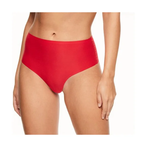 Chantelle - Culotte thong taille haute sans couture Coquelicot O/S Soft Strech