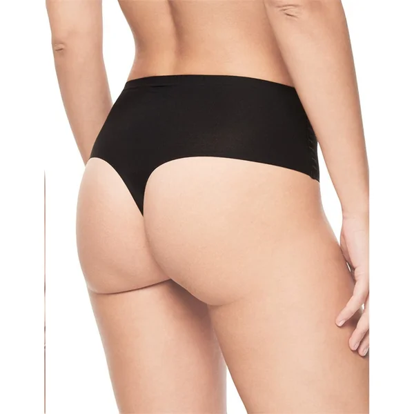 Chantelle - Culotte thong taille haute sans couture Noir O/S Soft Strech