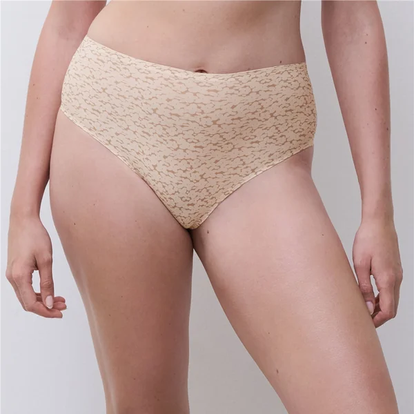 Chantelle - Culotte thong taille haute sans couture Nude Print O/S Soft Strech